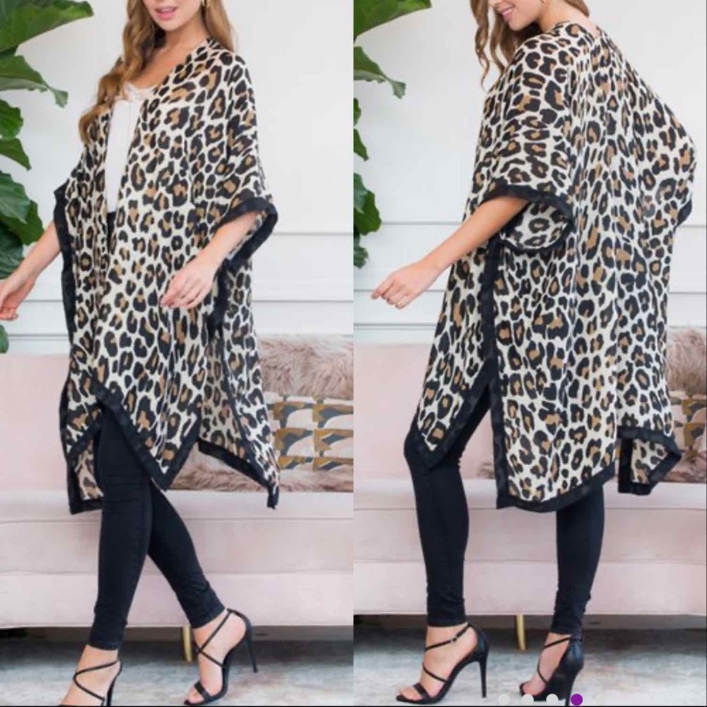 BOHO LEOPARD PRINT KIMONO DUSTER